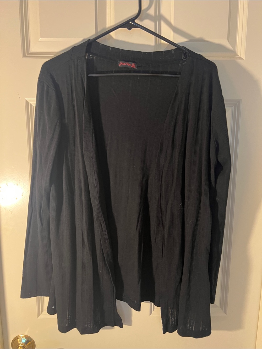 Women's Black Open-Front Cardigan Sweater